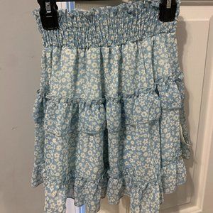 Altar'd State Blue Ruffle Skirt